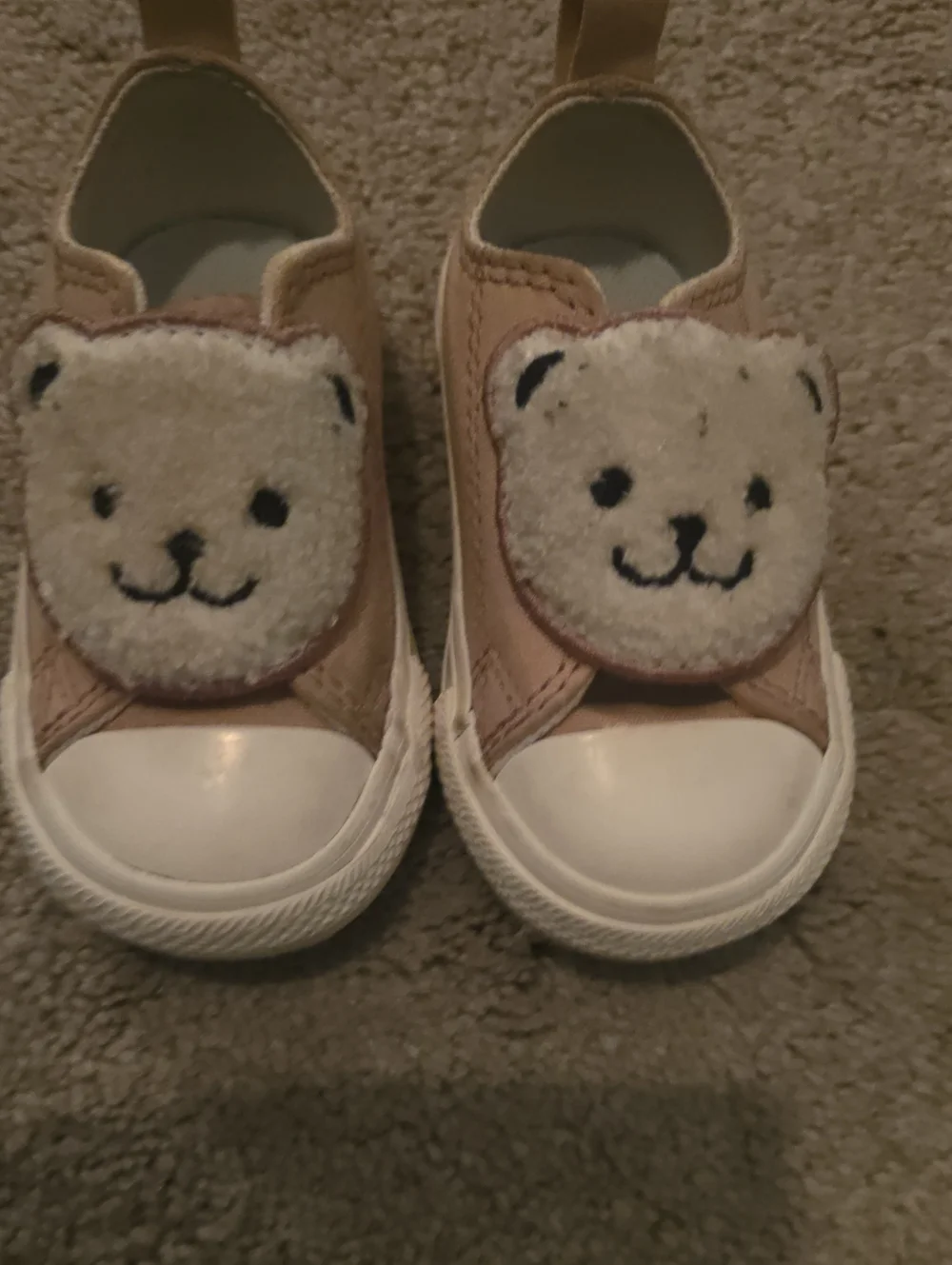 Converse Kids Beige Teddy Bear Slip-On Sneakers